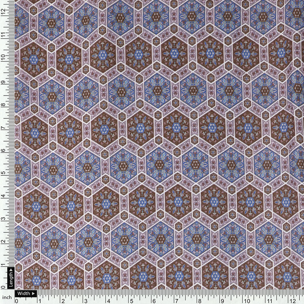 Blue Mul Cotton Printed Unstitched Fabric Set (5 Meter Set)