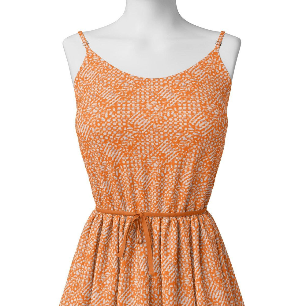 Tiny Orange Seamless Repeat Digital Printed Fabric - Pure Georgette - FAB VOGUE Studio®