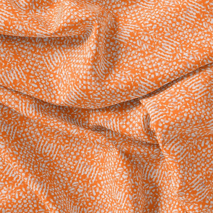 Tiny Orange Seamless Repeat Digital Printed Fabric - Pure Georgette - FAB VOGUE Studio®