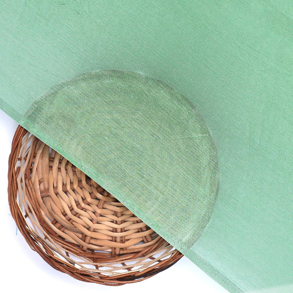 Pista Green Colour Pure Chinon Plain Dyed Fabric - FAB VOGUE Studio®