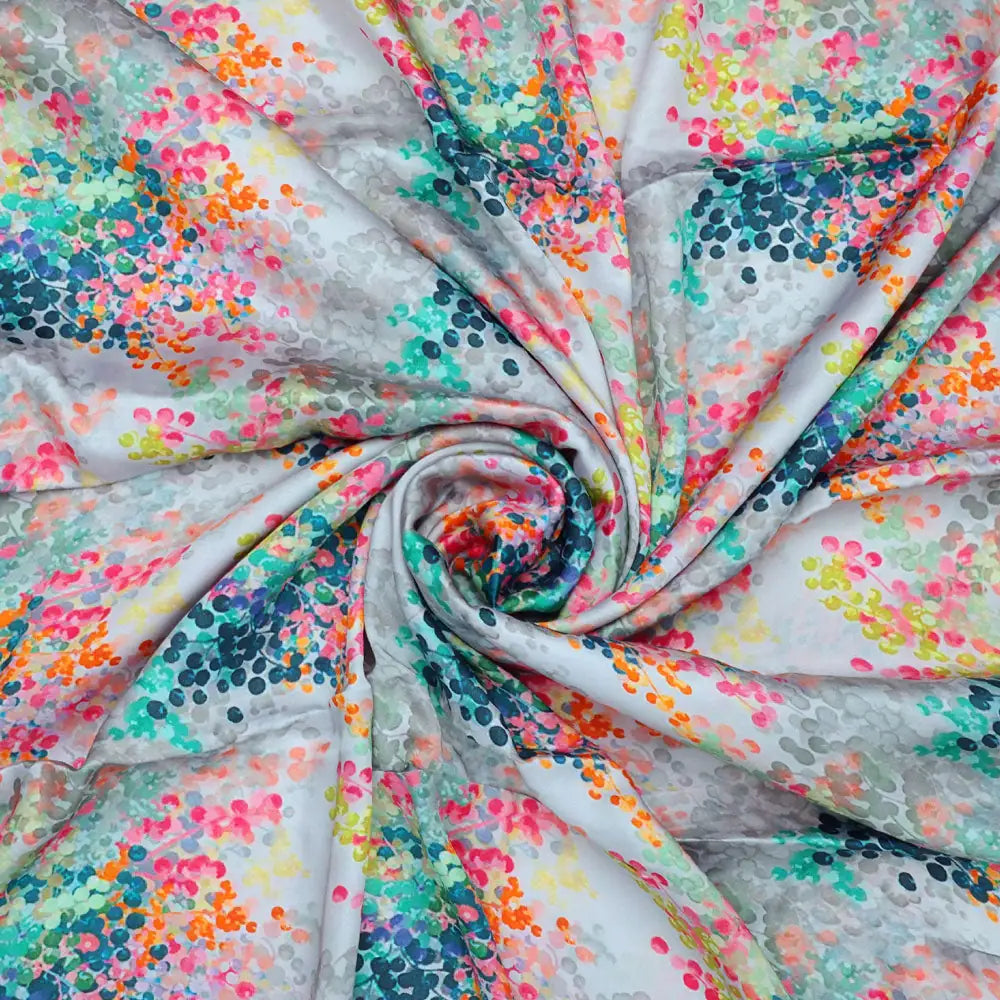 Gorgeous polka dot digital printed jam satin fabric from FAB VOGUE Studio – 01 a