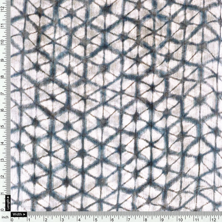 Creative Morden Abstract Hexagon Digital Printed Fabric - Pure Chiffon