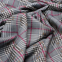 Tiny Strips Glen Checks Digital Printed Fabric - Muslin – 0111 c