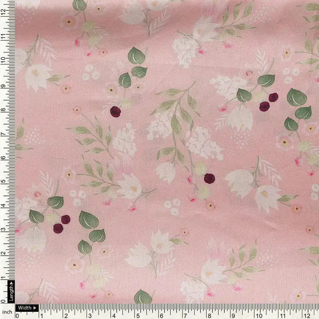Disty Print On Peach Digital Printed Fabric - Japan Satin – 0l2a0053d