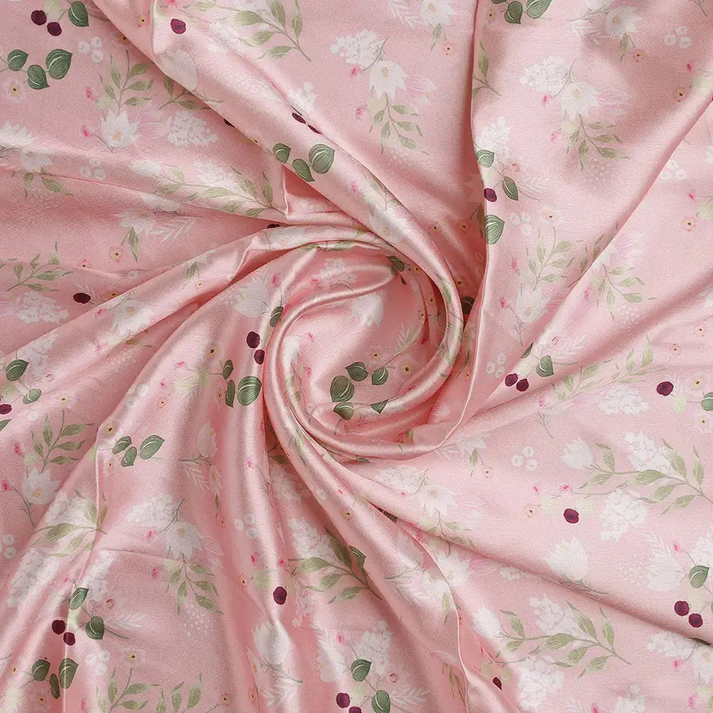 Disty Print On Peach Digital Printed Fabric - Japan Satin – 0l2a0054b
