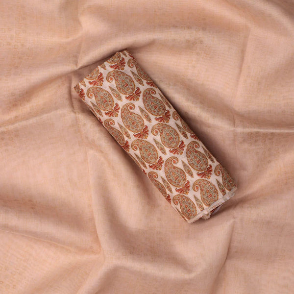 Chanderi Fabric Set 5 Meters Paisley Print Orange And Brown – 0l2a0286copy