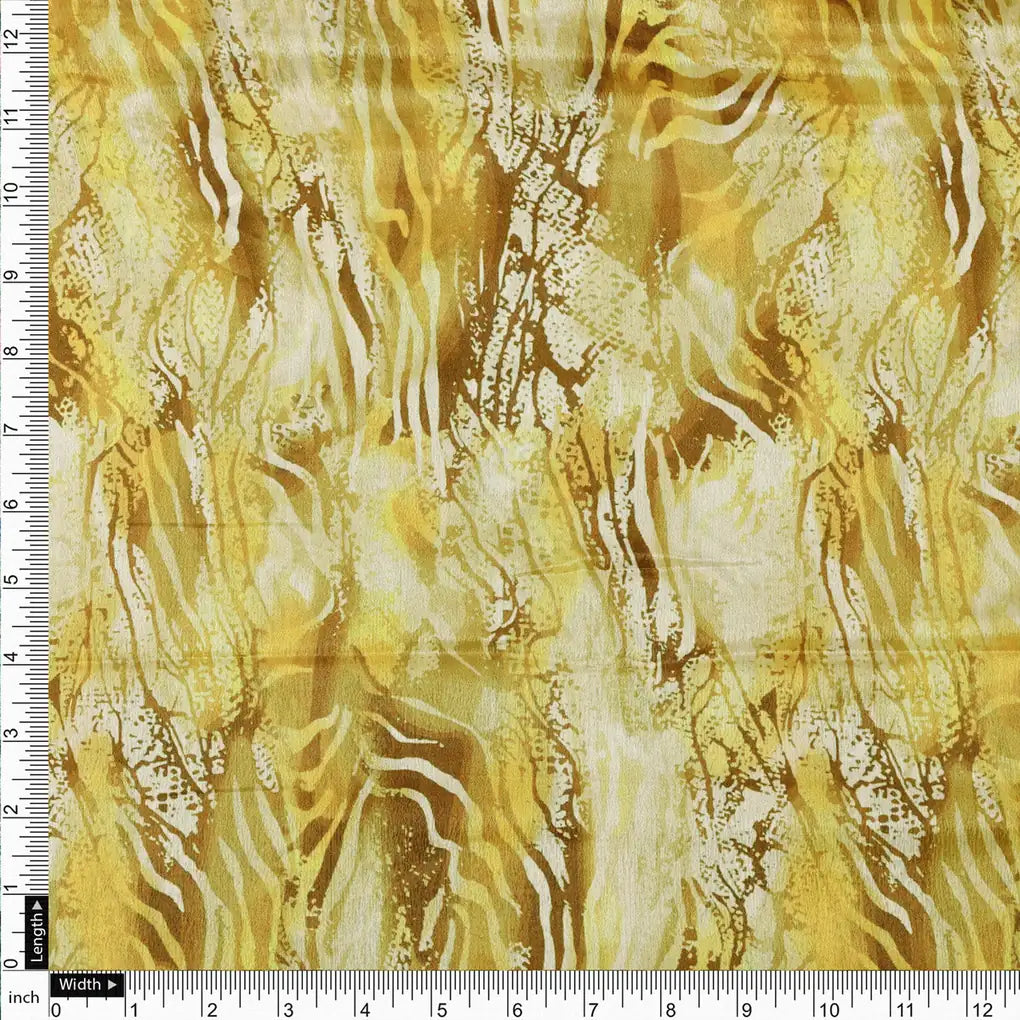 Golden Yellow Abstract Wave Pattern Chinon Fabric – 0l2a0365 copy