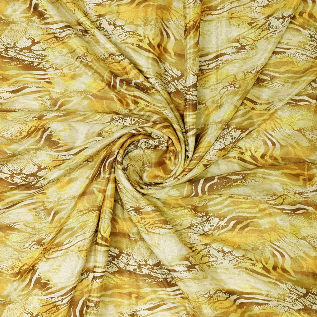 Golden Yellow Abstract Wave Pattern Chinon Fabric – 0l2a0366 copy