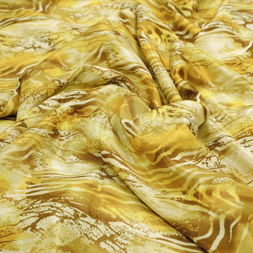 Golden Yellow Abstract Wave Pattern Chinon Fabric – 0l2a0367 copy