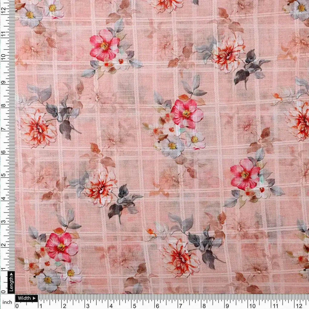 Gorgeous Linen Fabric with Bunch of Flowers Design – 0l2a0387copy