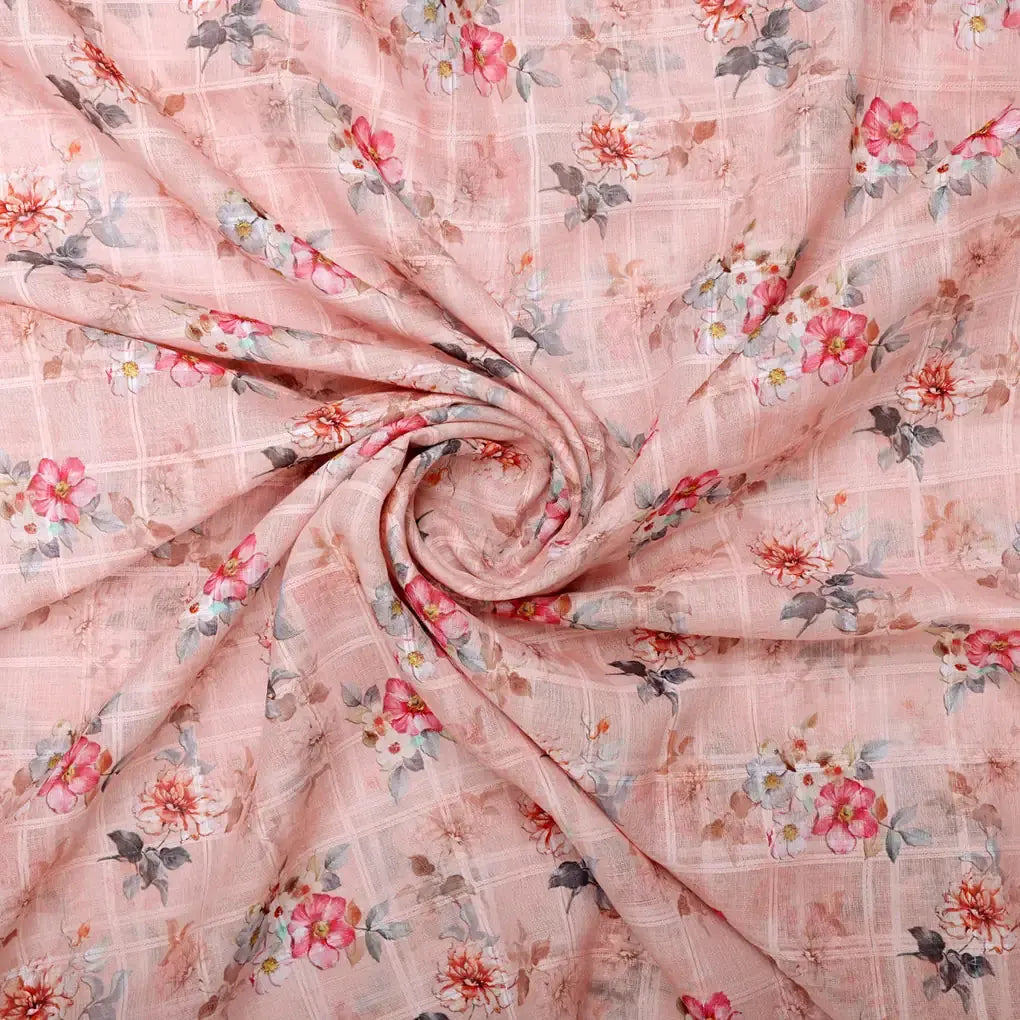 Gorgeous Linen Fabric with Bunch of Flowers Design – 0l2a0388copy