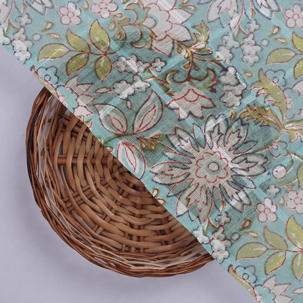 Beautiful Green and White Floral Digital Printed Linen Fabric – 0l2a0406copy
