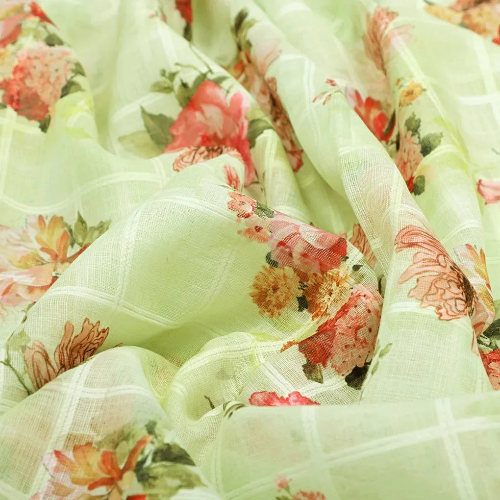 Gorgeous Linen Floral Printed Fabric Material – 0l2a0416copy
