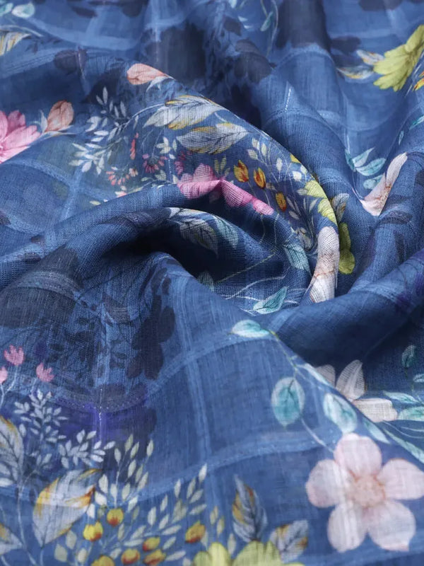 Gorgeous Multicolor Floral Linen Fabric with Intricate Leaf Design – 0l2a0434copy
