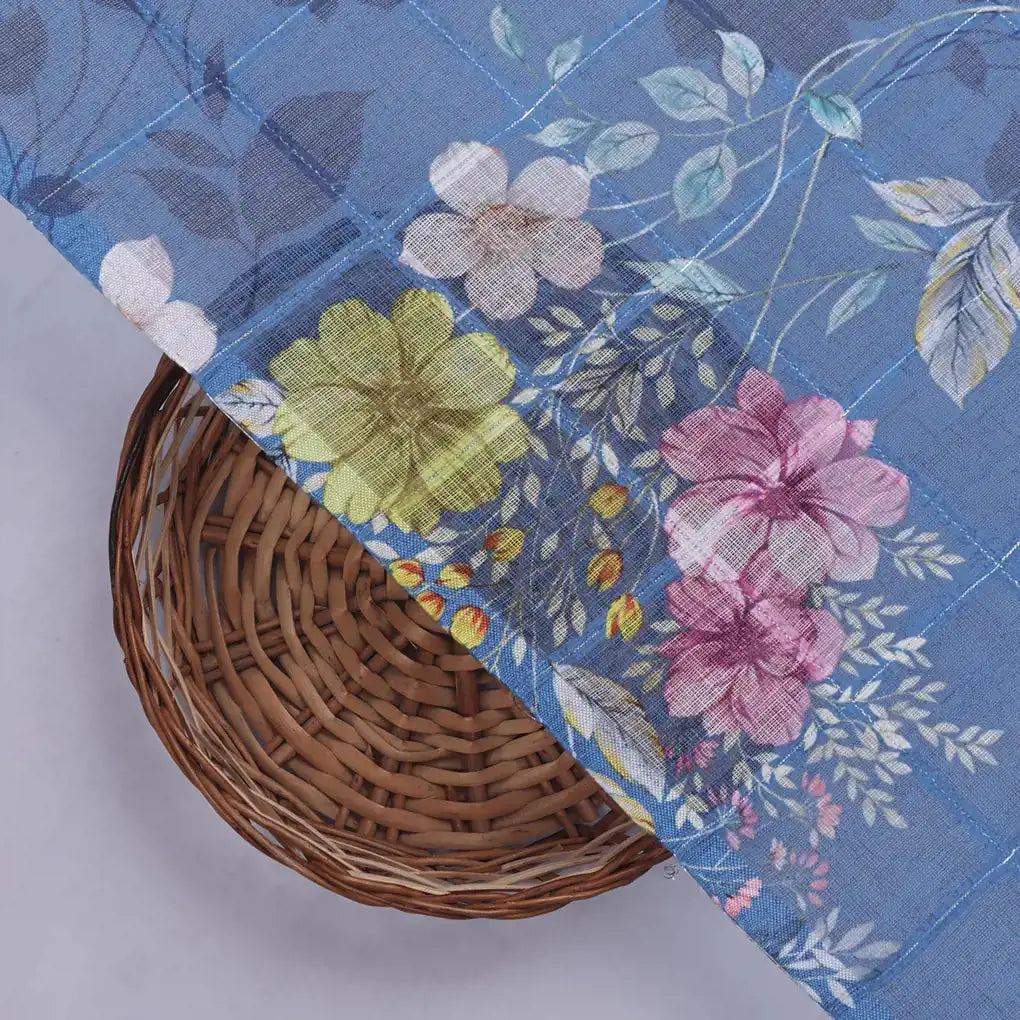 Gorgeous Multicolor Floral Linen Fabric with Intricate Leaf Design – 0l2a0436copy