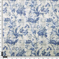 Gorgeous Linen Fabric Awash in Blue and Cream with Enchanting Floral and Leaves Print – 0l2a0438copy