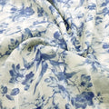 Gorgeous Linen Fabric Awash in Blue and Cream with Enchanting Floral and Leaves Print – 0l2a0440copy