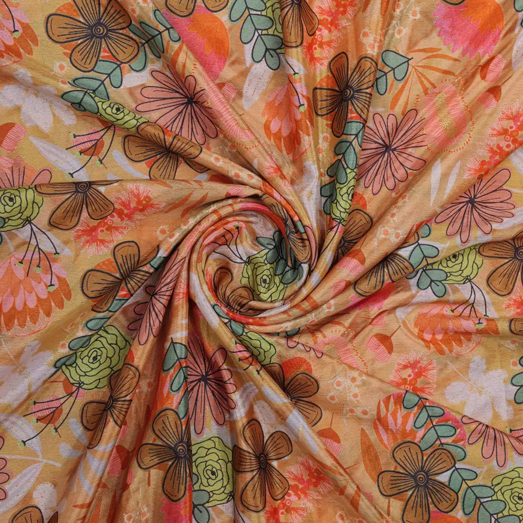 Artistic Bohemian Floral Sketch Print Chinon Fabric – 0l2a0469 copy