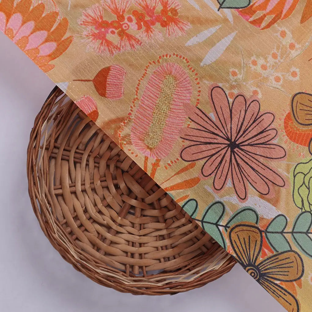 Artistic Bohemian Floral Sketch Print Chinon Fabric – 0l2a0471 copy