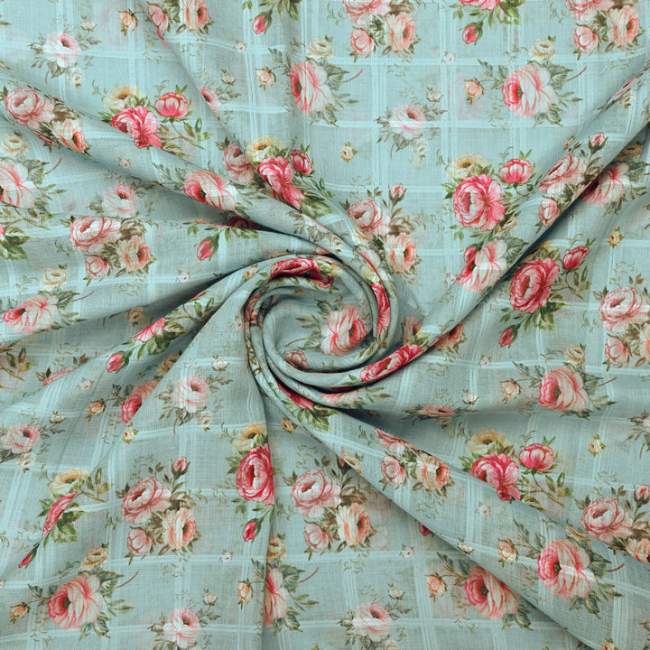 Gorgeous Floral Linen Fabric in Yellow, Pink, and Green