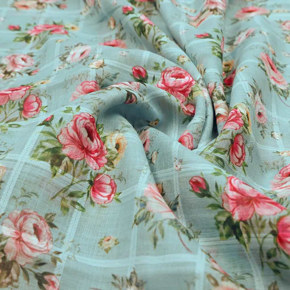 Gorgeous Floral Linen Fabric in Yellow, Pink, and Green – 0l2a0481copy