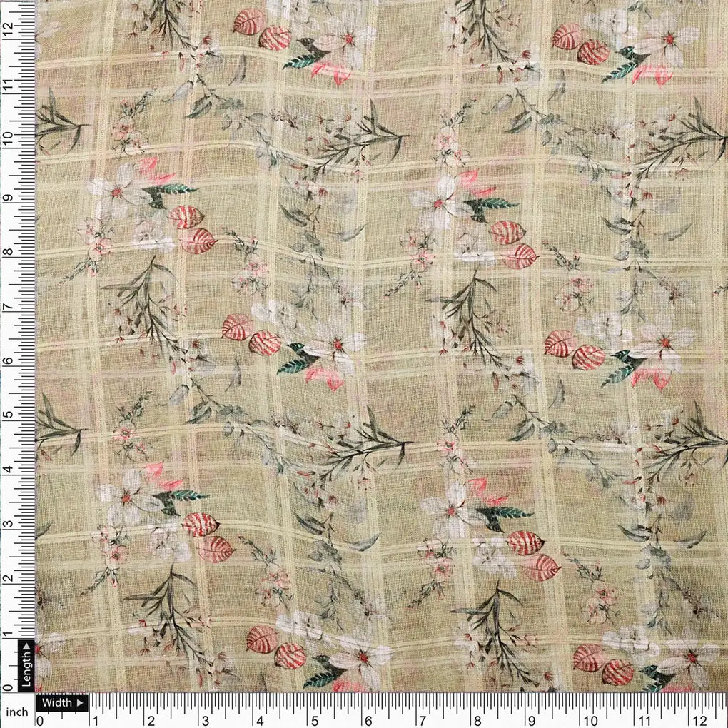Gorgeous Velly Linen Fabric with Stunning Floral and Leaves Design – 0l2a0504copy