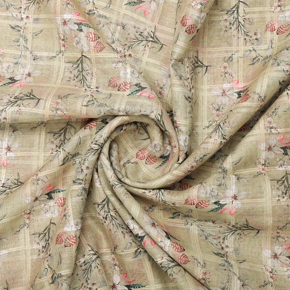 Gorgeous Velly Linen Fabric with Stunning Floral and Leaves Design – 0l2a0505copy