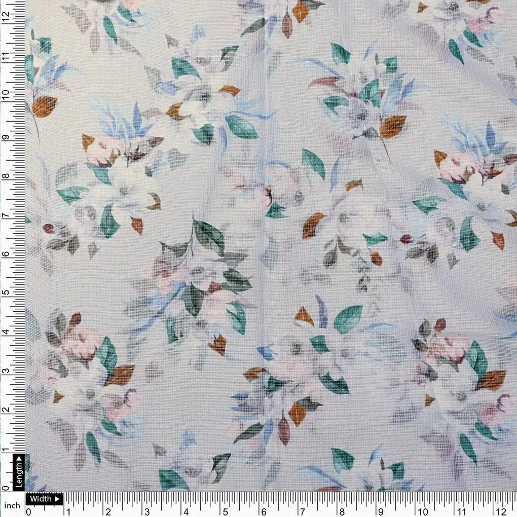 Gorgeous Printed Kota Doria Fabric Material with Bunch Of Flower – 0l2a0528copy