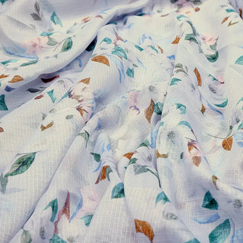 Gorgeous Printed Kota Doria Fabric Material with Bunch Of Flower – 0l2a0531copy