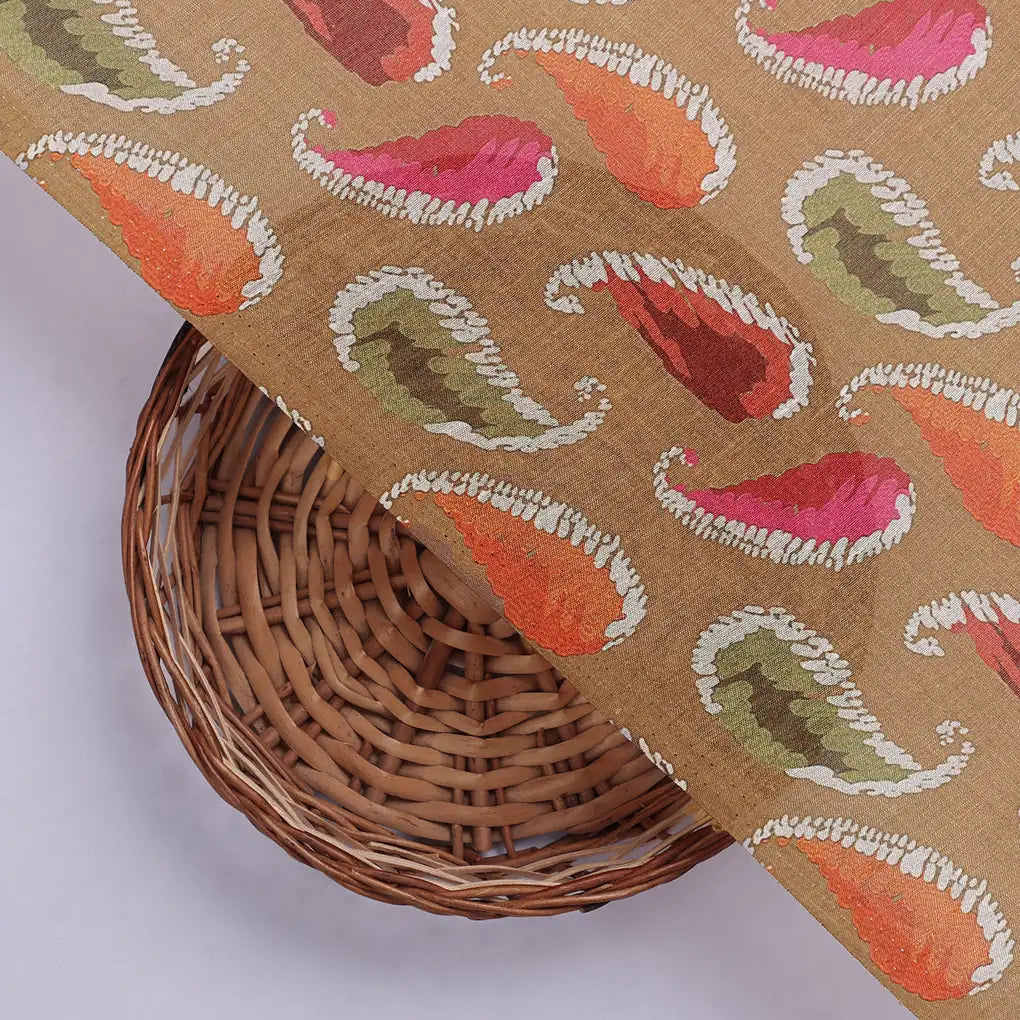 Tusser Silk Fabric Material with Colorful Paisley Print – 0l2a0537copy