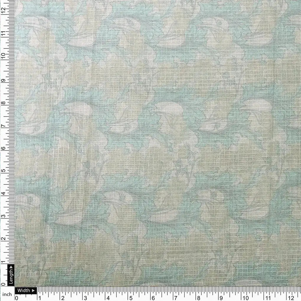 Gorgeous Green and Yellow Floral Velly Kota Doria Digital Printed Fabric – 0l2a0565copy