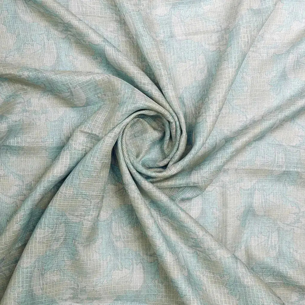 Gorgeous Green and Yellow Floral Velly Kota Doria Digital Printed Fabric – 0l2a0566copy