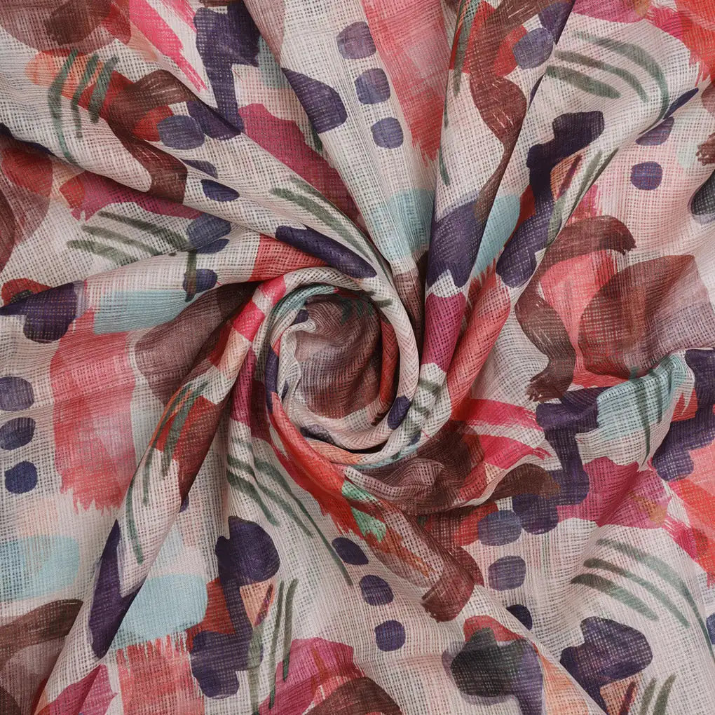 Geometric Print Kota Doria Fabric Material – 0l2a0581copy