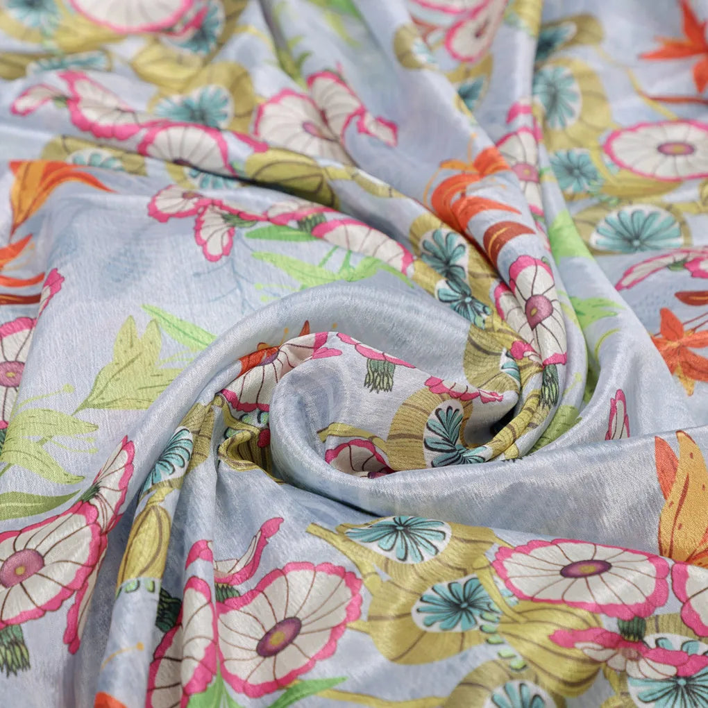 Pastel Blue Chinon Fabric with Colourful Floral Print – 0l2a0608 copy