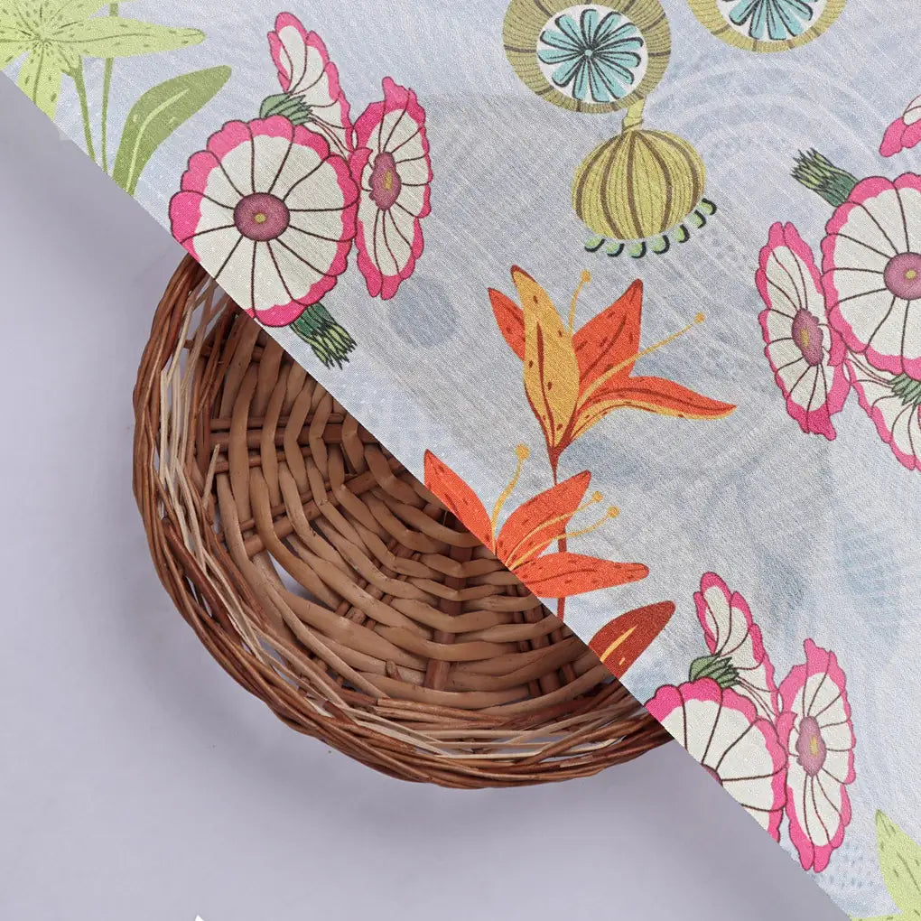 Pastel Blue Chinon Fabric with Colourful Floral Print – 0l2a0609 copy