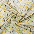 Gorgeous Kota Doria Fabric with Eye-Catching Feathers Print in Vibrant Yellow and Green – 0l2a0637copy