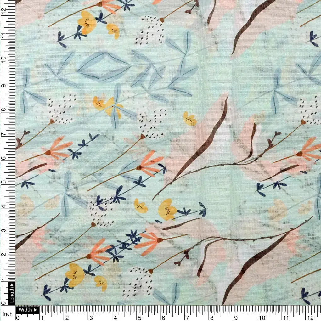 Gorgeous Kota Doria Fabric with Decorative Leaves in Multicolor – 0l2a0641copy