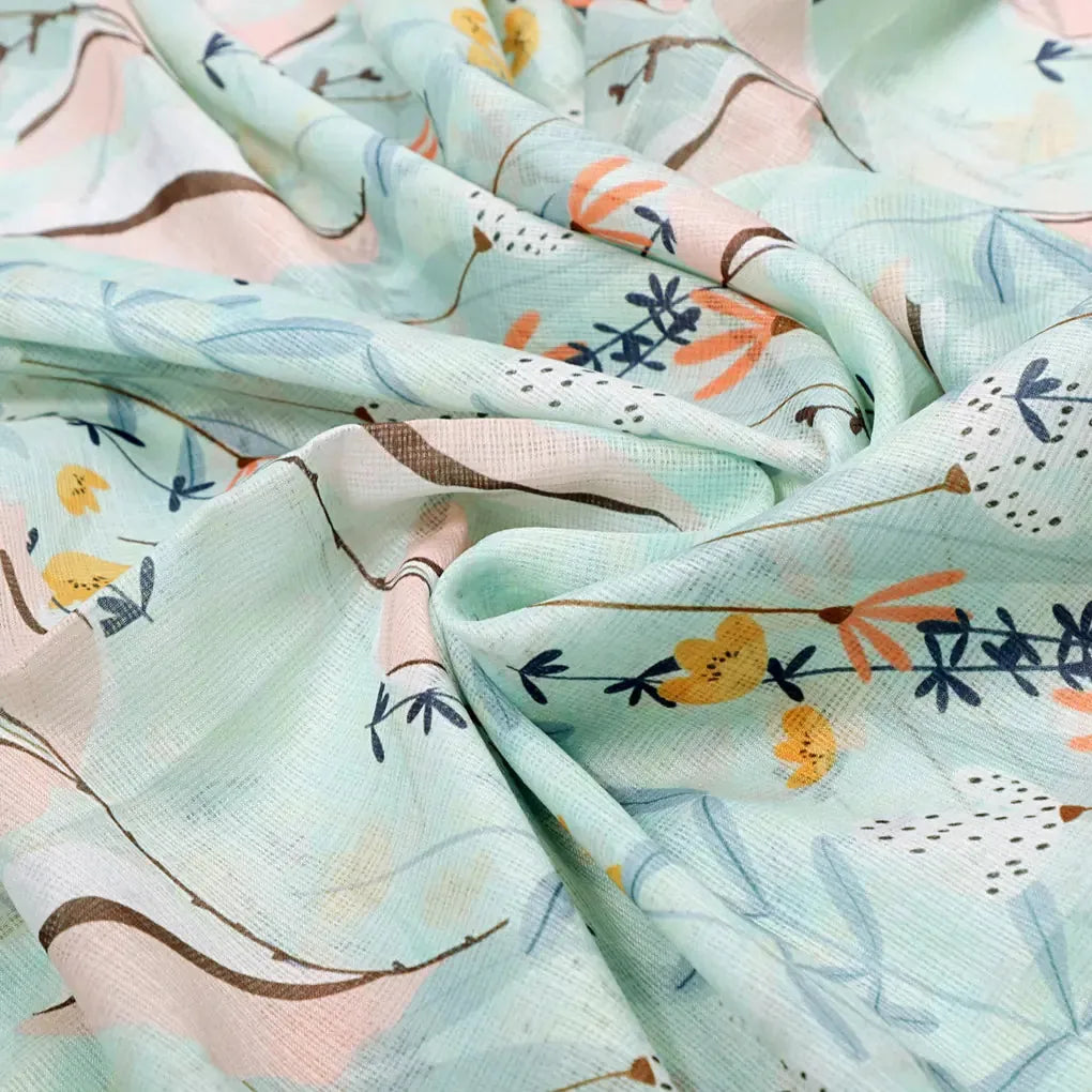 Gorgeous Kota Doria Fabric with Decorative Leaves in Multicolor – 0l2a0643copy