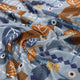 Blue & Orange Floral Geometric Abstract Chinon Fabric – 0l2a0708 copy