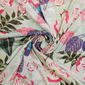 Light Green Tropical Floral & Leaf Print Chinon Fabric – 0l2a0733 copy