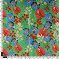 Vibrant Floral Garden Printed Green Chinon Fabric – 0l2a0747 copy