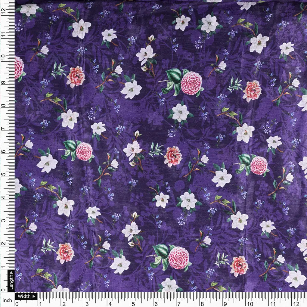 Purple Chinon Fabric with Ditsy & Large Floral Print – 0l2a0767 copy