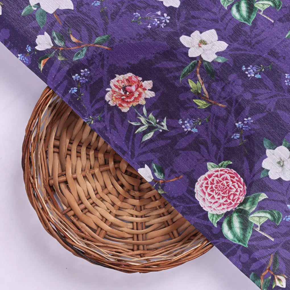 Purple Chinon Fabric with Ditsy & Large Floral Print – 0l2a0770 copy