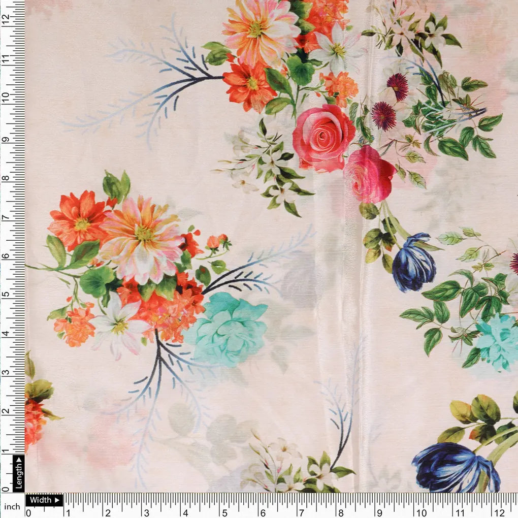 Elegant Floral Watercolour Print Chinon Fabric for Kurtas – 0l2a0772 copy