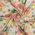 Peach & Green Bohemian Abstract Floral Chinon Fabric – 0l2a0778 copy