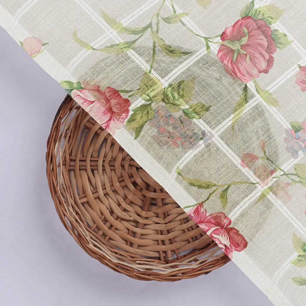 Gorgeous Linen Fabric in Pink Floral and Leaves Print – 0l2a0800copy