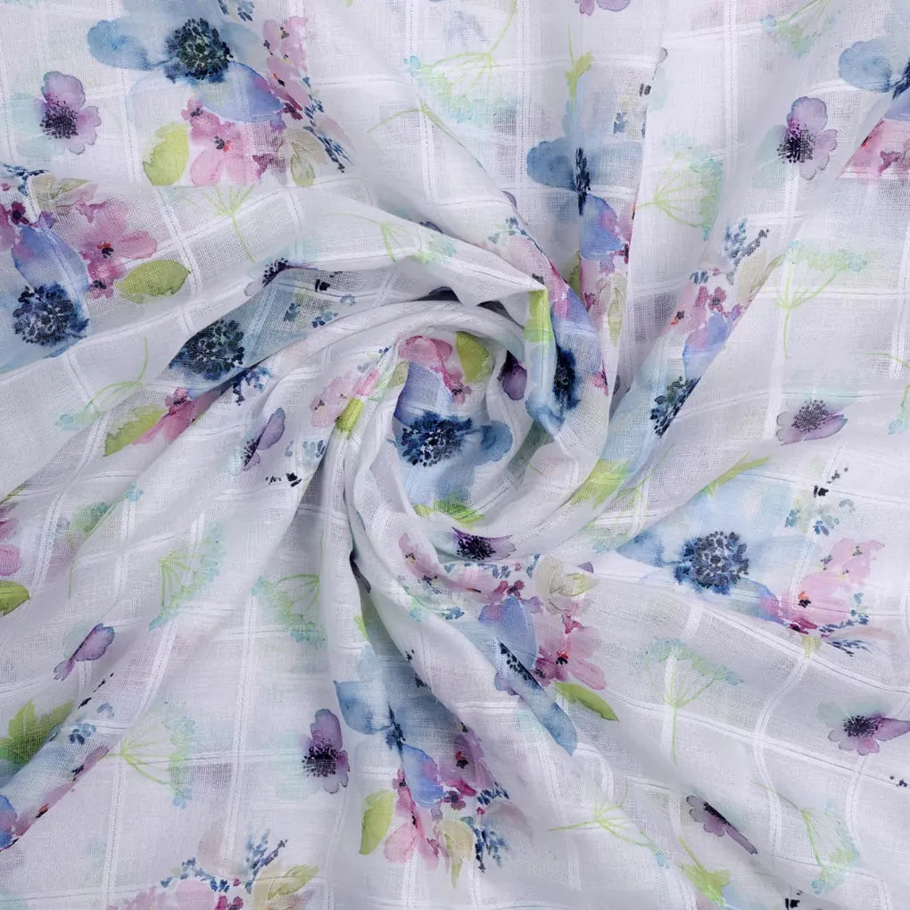 Gorgeous Floral Printed Linen Fabric Material – 0l2a0803copy