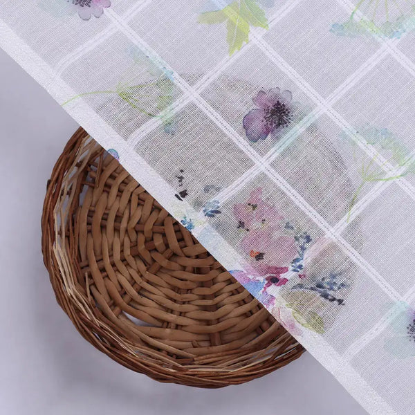 Gorgeous Floral Printed Linen Fabric Material – 0l2a0805copy - alternate view