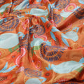 Orange Abstract Floral Shimmer Chinon Fabric – 0l2a0830 copy