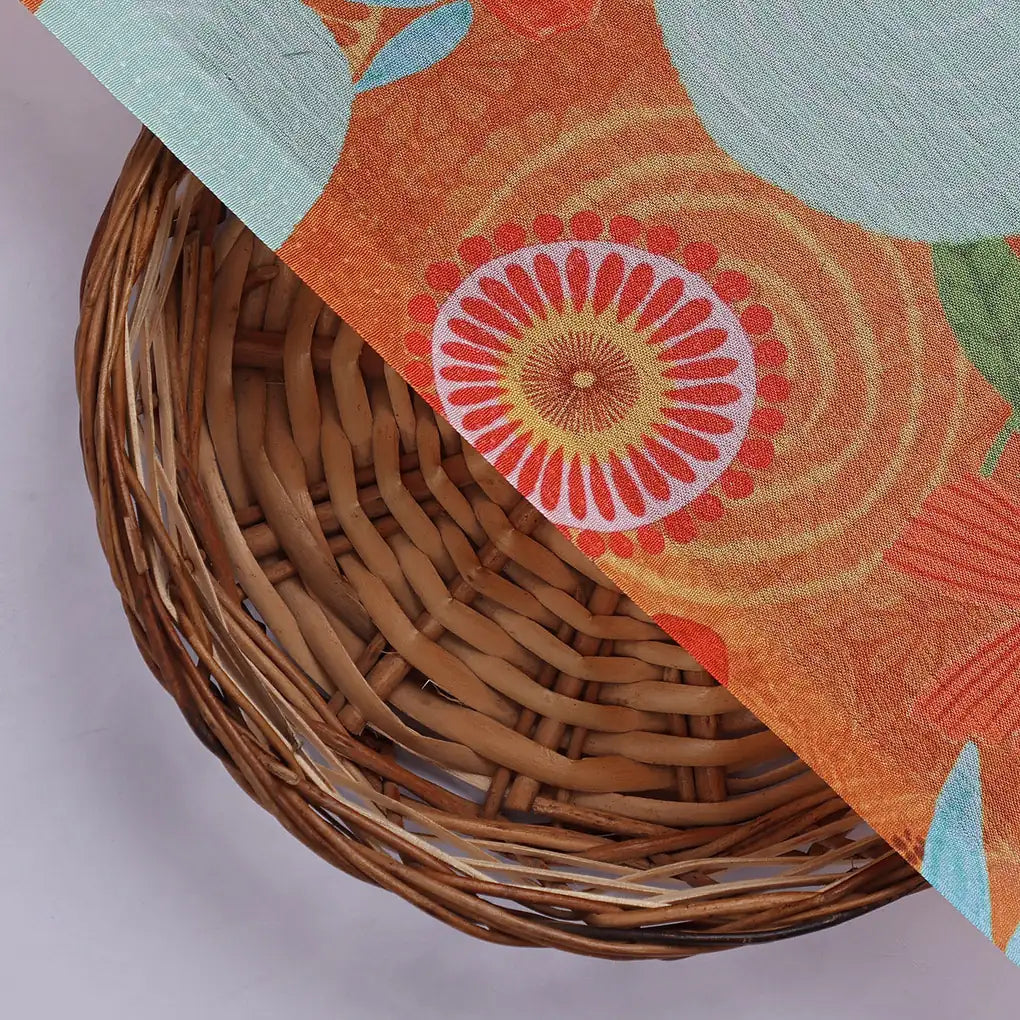 Orange Abstract Floral Shimmer Chinon Fabric – 0l2a0831 copy